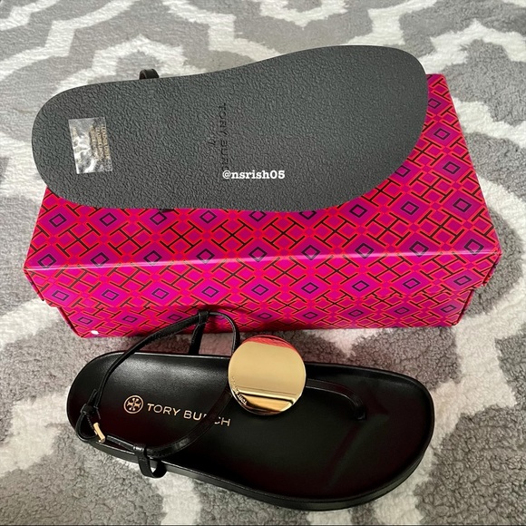 ☀️NWT☀️TORY BURCH Patos Sandals Black 7 - Picture 7 of 11